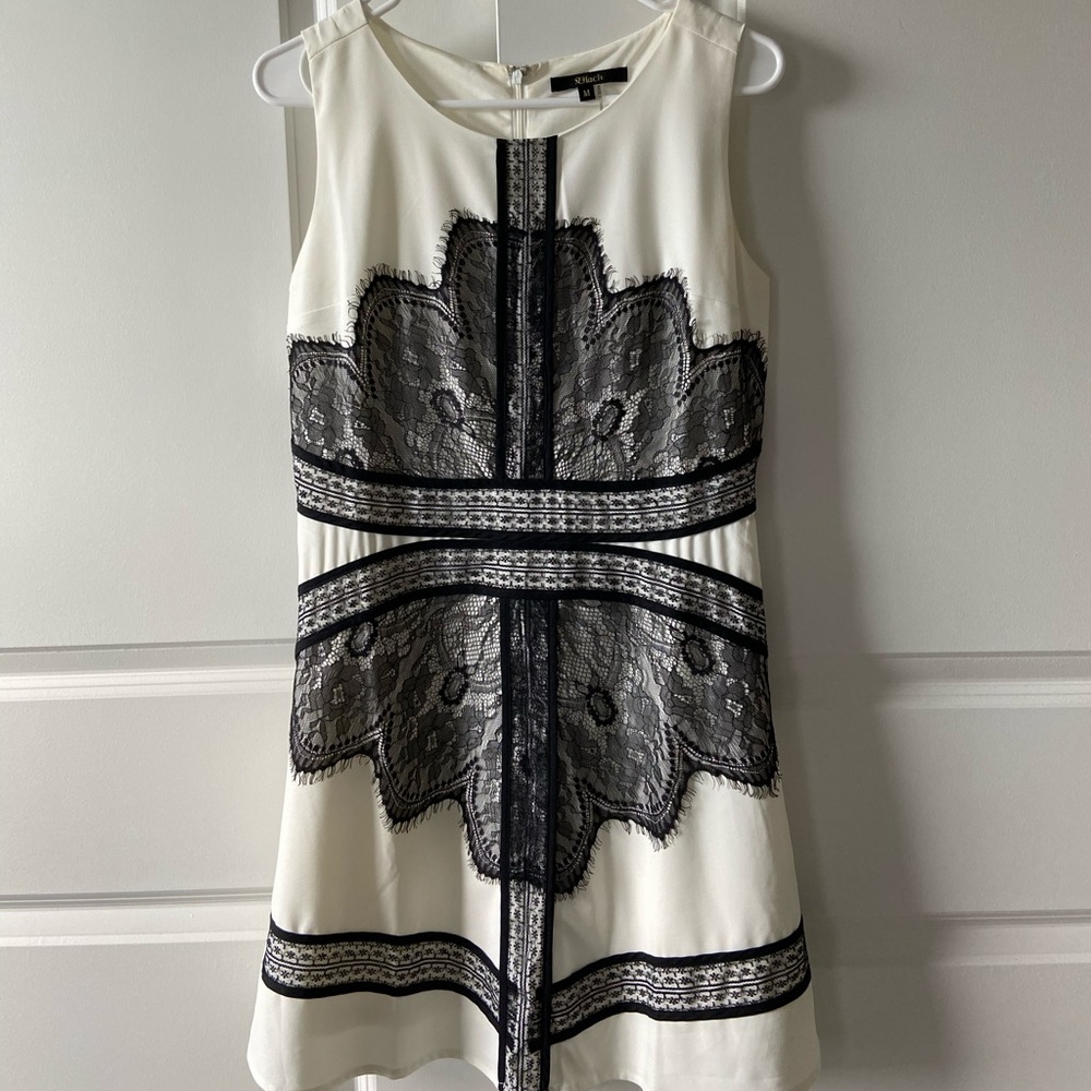 Black and white lace dress